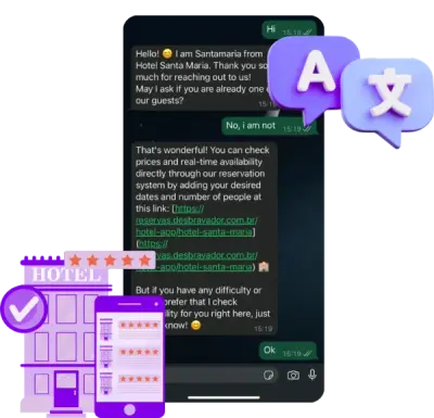 Bilingual hospitality chat with automated AI
